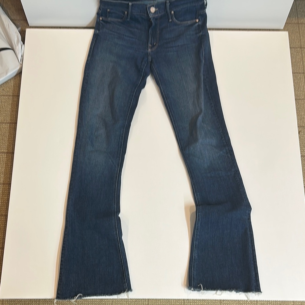MOTHER Blue Flare Wide Leg Denim
